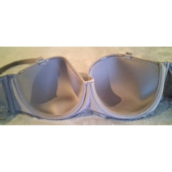 Torrid Curve Strapless Lined Bra Underwire Lace Trim Womens 42D Gray - Picture 2 of 4